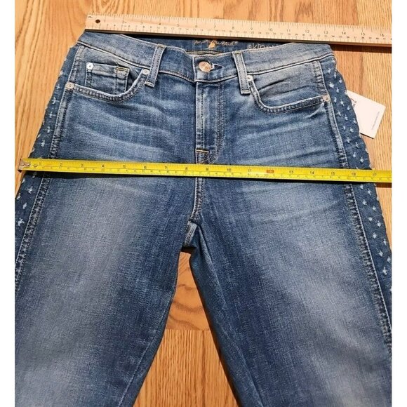 ALT Elena Gilbert 7 for All Mankind Jeans Women Sz 26 Blue Streetwear $300 - Picture 6 of 11